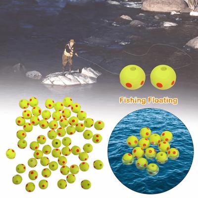 50pcs 6-15mm Fish Floats Beads Foam Balls Fishing Strike Indicator Fishing Beads  Bottom Fishing