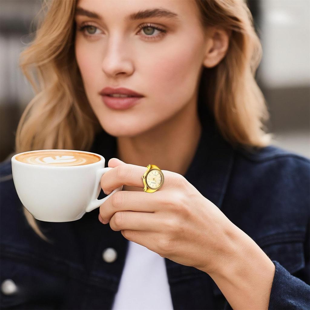 Ring Watch Women's Cute Stylish Stainless Steel Ring Free Size Quartz Fashion Accessory - Birthday Christmas Valentine's Day Gift