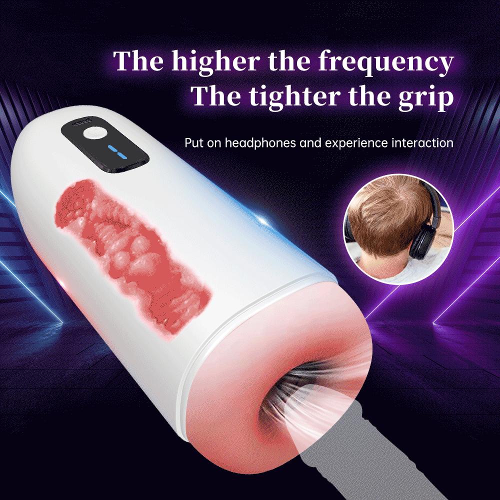 Automatic Male Masturbator Cup Strong Vibration Digital Blowjob Machine Real Pussy Masturbation Sex Toys for Men