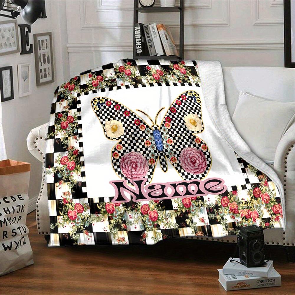 Butterfly Customize Your Name Blanket Warm Comfortable And Soft Blankets Are Suitable For Home Lunch Break Blanket Office Sofa Sofa Gift To Relatives