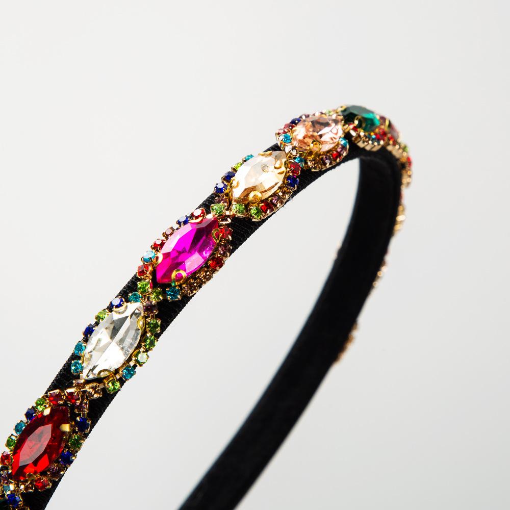 Ultra Thin Skinny Metal Crystal Rhinestone Headband Sparkly Diamond Geometric Hair Hoop Minimalist Dainty Hair Accessories