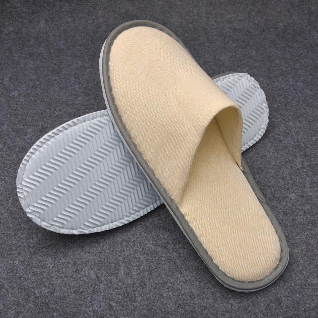 Disposable Non-Slip Canvas Slippers for Hotels and Travel