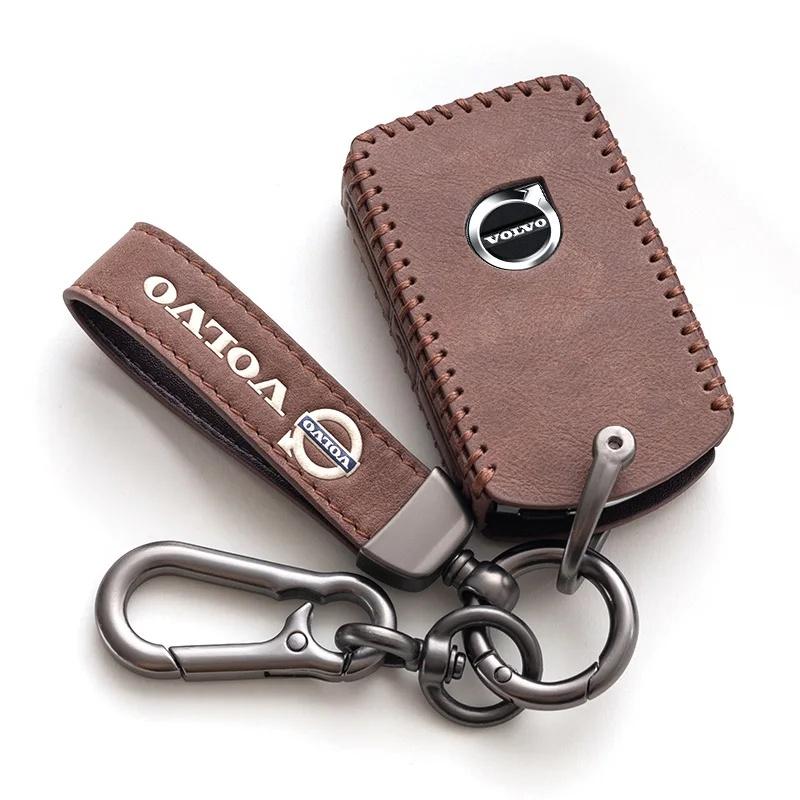 1 Pieza Cubierta de Llave de Cuero de Aleación de Zinc de Protección Completa para Volvo XC40 XC60 XC90 S60 S90 V50 V70 V60 V40 Accesorios Impermeables para Coche