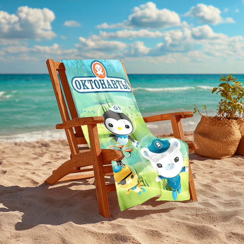 1pc OCTONAUTS1 Beach Towel, Comfortable and Thick, and Swimming/Bath/Picnic/Camping Towel, Suitable for Seaside Beaches