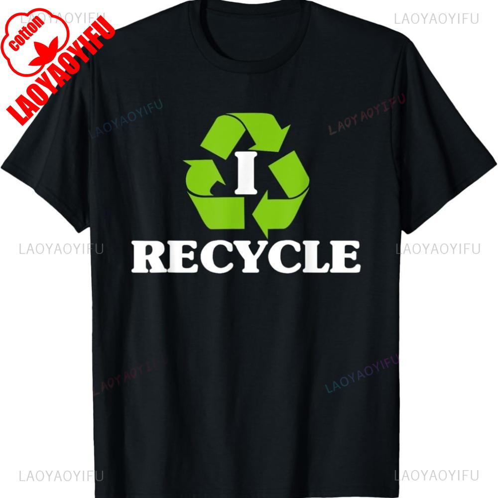 I Recycle Earth Day Recycling Printed T Shirt Tops EnvironUnisextal Protection and Recycling Symbols Tops Tee Shirt Unisex Unisex Tee