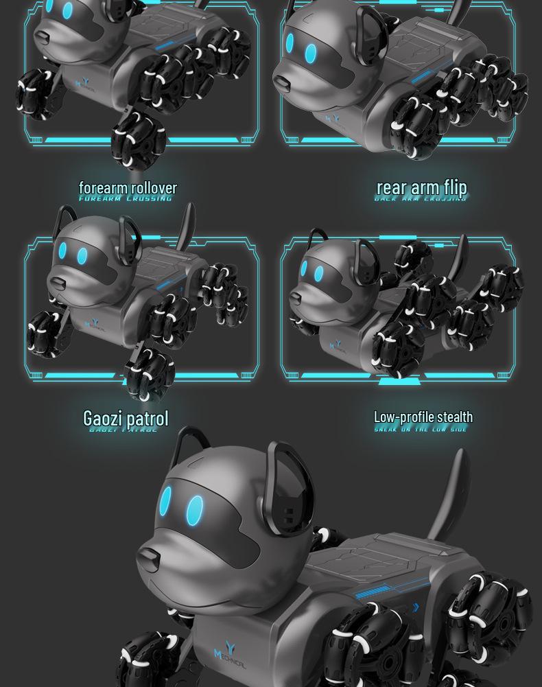 Gesture-Controlled Stunt Dog Robot: 8-Wheel 4WD Climbing and Drifting Pet with 2.4G Remote