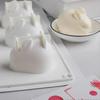Niedliche Cartoon Weiße Kaninchen Formen 6-Gitter Kleine Silikonform Kreative Pudding Schokolade Süßigkeiten Formen Backdeko Kerzen Seifenform