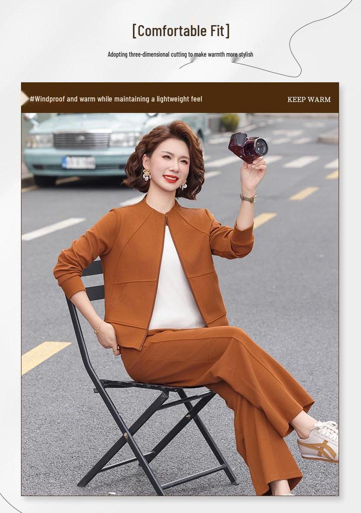 Chic Spring Sportswear Set for Women 2026: Stylish Jacket & Casual Top - Perfect for Middle-Aged and Elderly.