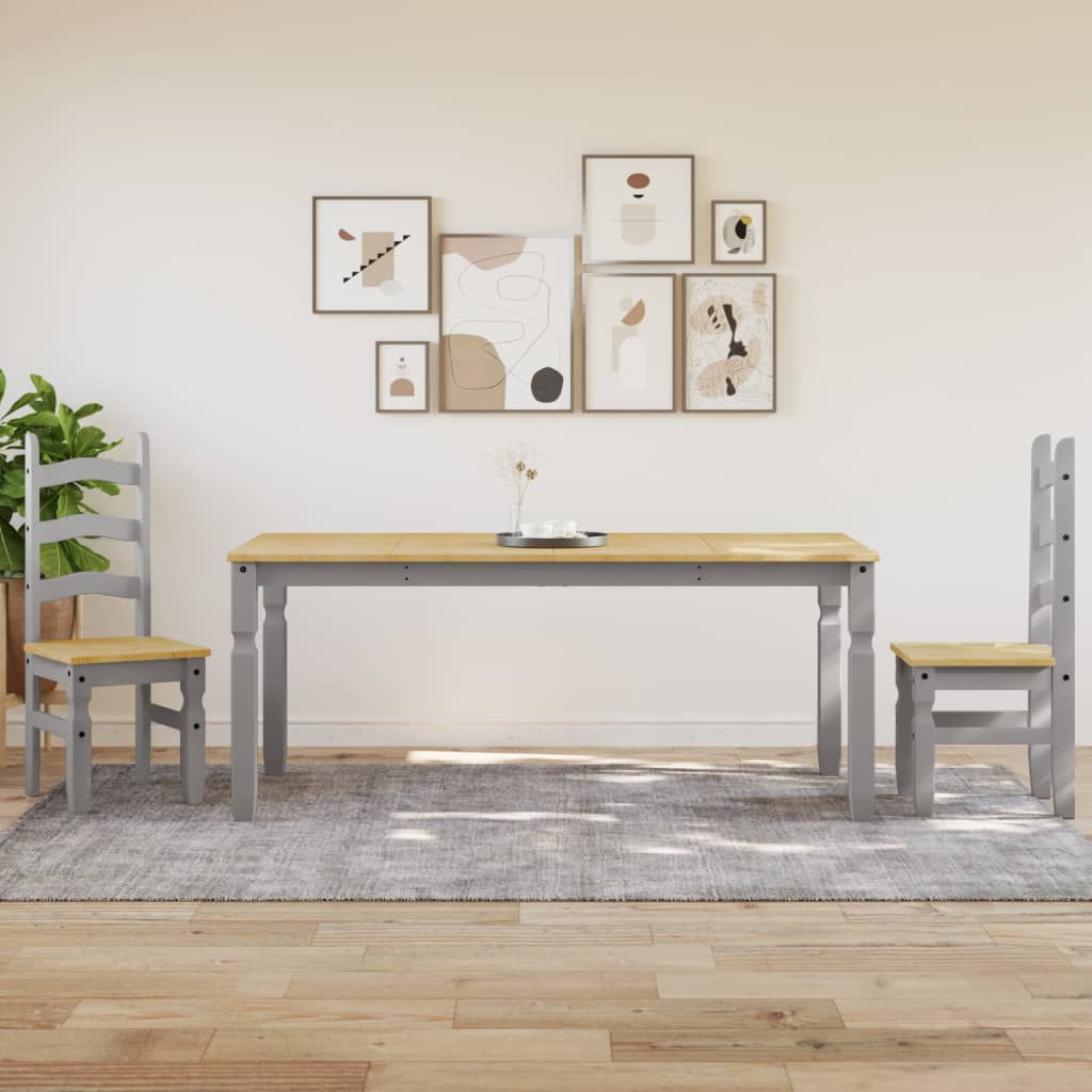 Dining Table Corona Grey 180x90x75 cm Solid Pine Wood