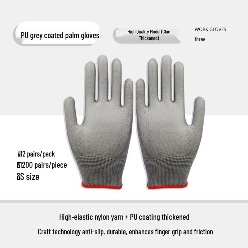 Dr. Gray Anti-Static Carbon Fiber PU Work Gloves (12 Pairs)