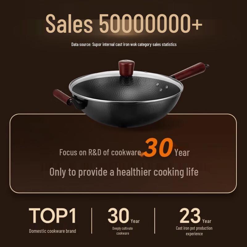 SUPOR Traditional Round Bottom Iron Wok