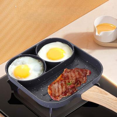 1 peça Frigideira para Ovos, Frigideira Antiaderente para Ovos, Panela para Fazer Hambúrgueres de Ovos, Frigideira Grill Dividida com 3/4 Orifícios, Panela Antiaderente para Omeletes, Panela para Cozinhar para o Café da Manhã