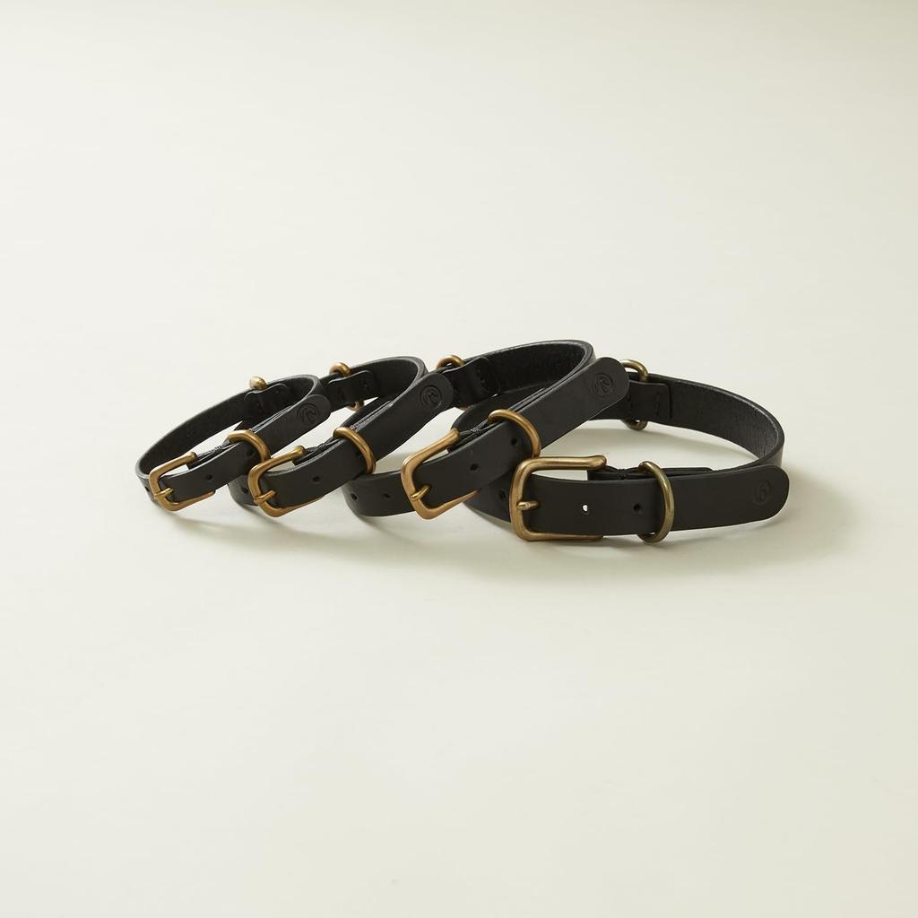 We Original All Leather Collar Black GOOD MANNERS DOG SERIES - (XL) /