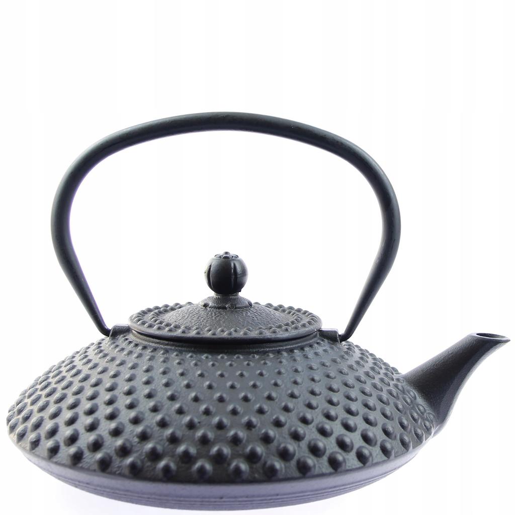 Cast Iron Kettle 1.25L Black Infuser With Strainer For Tea And Herbs