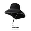 Hard Brim Windproof Big Brim Bucket Hats Cycling Hiking Sun Hat Female Summer Electric Car Uv Sun Protection Neck Fisherman Caps