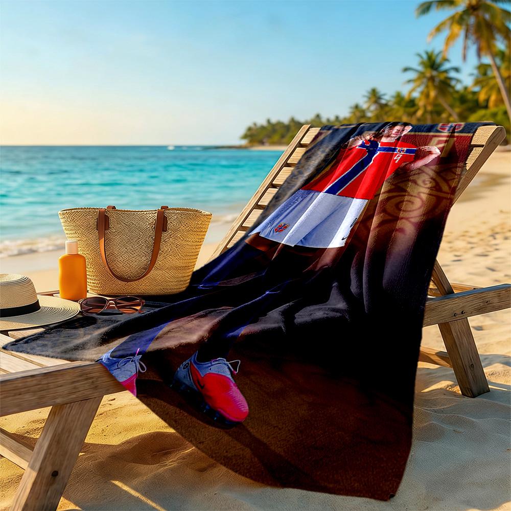 Haaland Beach Towel Super Soft Microfiber Quickdry Fabric Comfortable Lightweight Perfect for Traveling Yoga Camping and Swimming