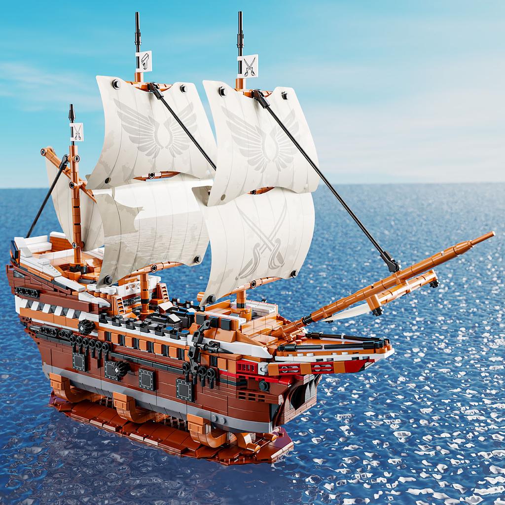 2076pcs Pirates Of The Mayflower Warship Building Blocks Boat Bricks Caribbean MOC Assembly Toys For Kids Birthday Gifts