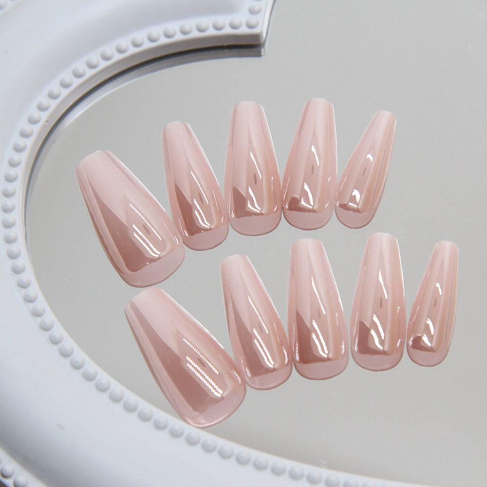 Long Square False Nails Shining Press on Nails New Nail Tips DIY