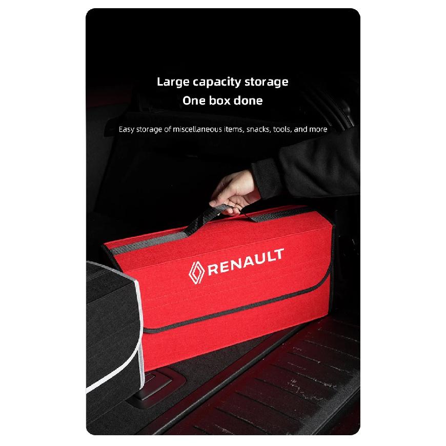 Car Boot Storage Box Storage Organizer Tool For Renault Clio Sandero Captur Megane R5 4 E-tech Scenic Austral Rafale Symbioz QM6