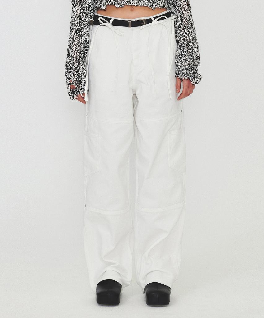 Daiaegeuneol Ribbon Strap Pocket Denim (White)