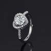 Verstelbare Volledig Diamanten Hartvormige Ring met Eén Karaat Micro-Gezet Zirkonia Gesimuleerde Diamant voor Vrouwen