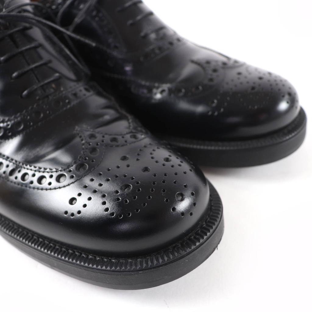 Excellent Churchs Miu Miu Leather Shoes Wingtip Oxford Black Women 39 5E038E Used