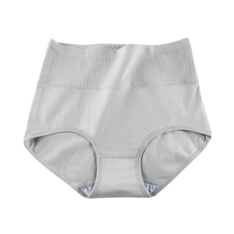 

Cotton High Stylish Waist Womens Panties With Breathable And Tummy Shaping Features Available In Elegant Colors Gray,XXL