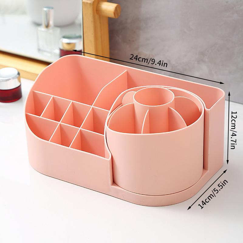 

Новый вращающийся на 360° держатель для кистей для макияжа, коробка для хранения косметики, роскошный органайзер для макияжа, губные помады, контейнер для макияжа, органайзер для туалетного столика