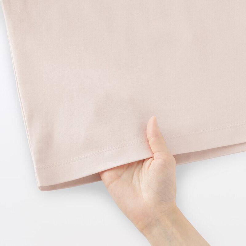 MUJI Women's Cool Touch Crew Neck Wide-Fit Short Sleeve T-shirt