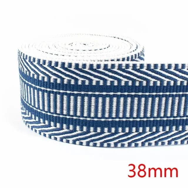 2/3/5M Meetee 38/50mm Jacquard Polyester Webbing Tape By Meter Decorative Ribbon Band Backpack Strap Clothes Sewing Accessories