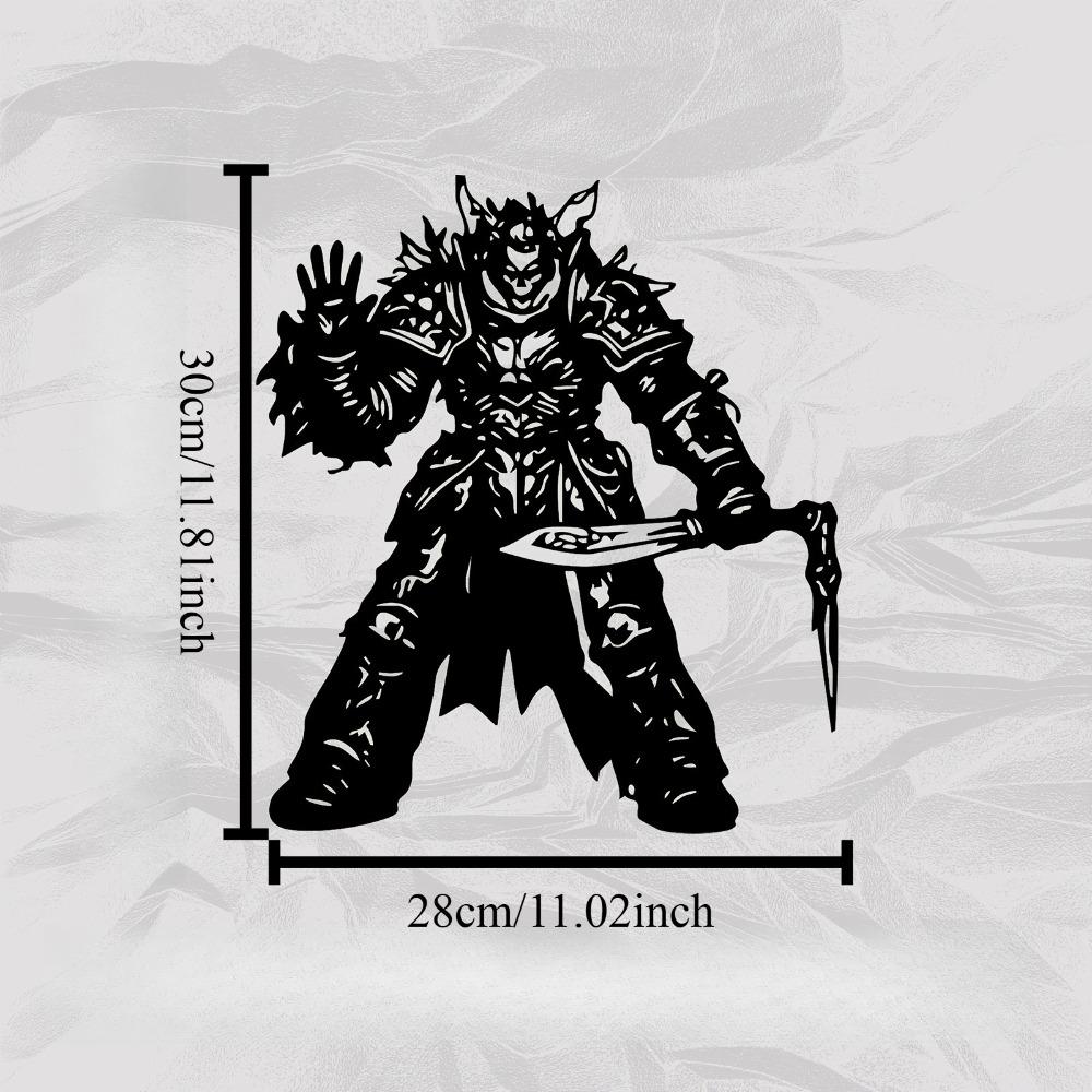 

Warrior Iron Wall Art Medieval Sculpture Rust Resistant Home Garden Fence Decor Fantasy Gift for Fans 1pc 12in
