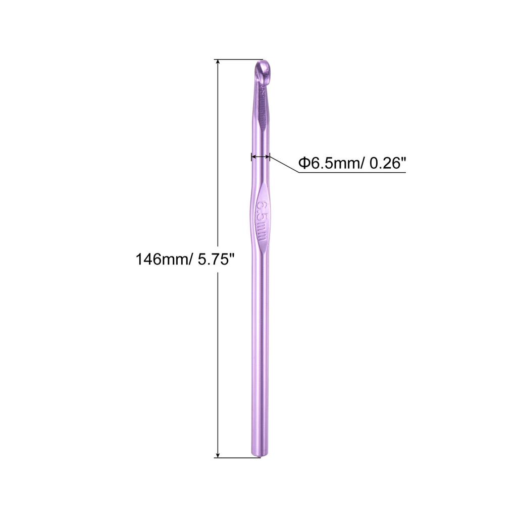 10pcs Aluminum Crochet Hook 2mm-6.5mm Knitting Needles Straight Single Pointed Crochet Hook Setfor DIY Craft Yarn