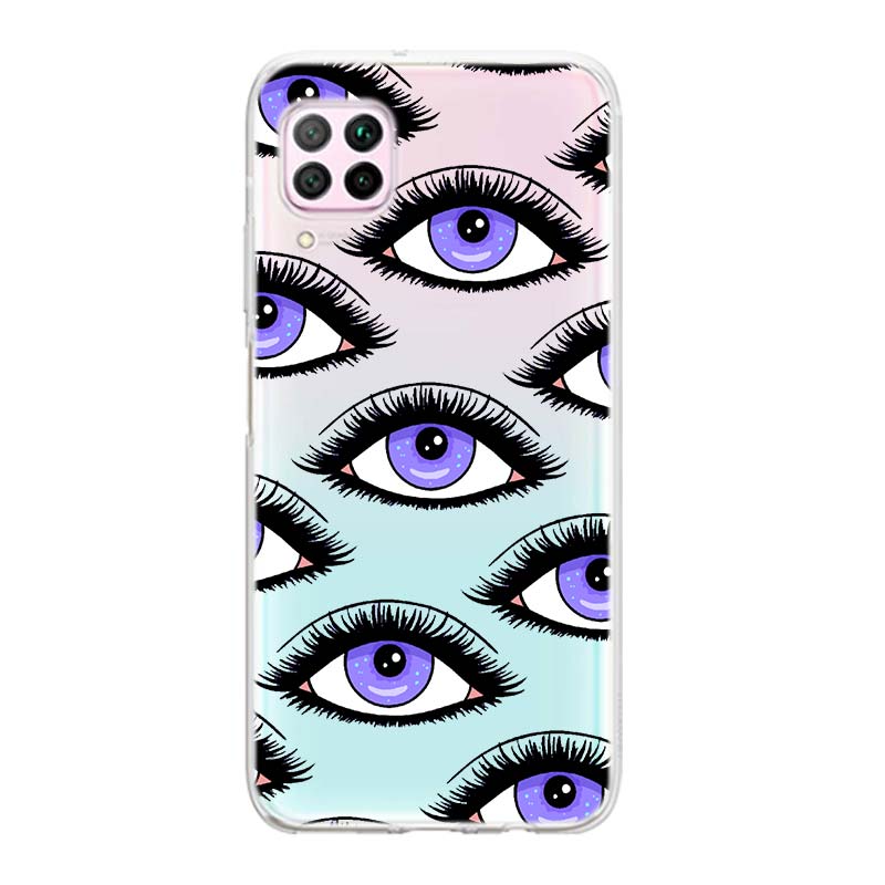 

Eye Blue Evil Eye Print Soft TPU Silicone Cover For Huawei P50 P40 P30 P20 Pro P10 P9 P8 Lite E Plus 2019 Phone Case P8 Lite 2016