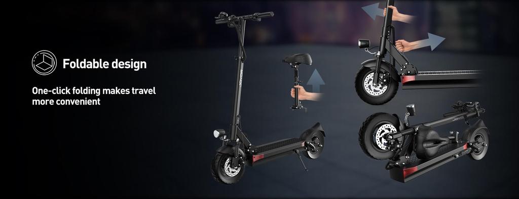 JOYOR Y6-S 500W Foldable Electric Scooter, 48V 18Ah, 60km Range, 10" Tires, Dual Suspension, 19.5kg Lightweight for Commute
