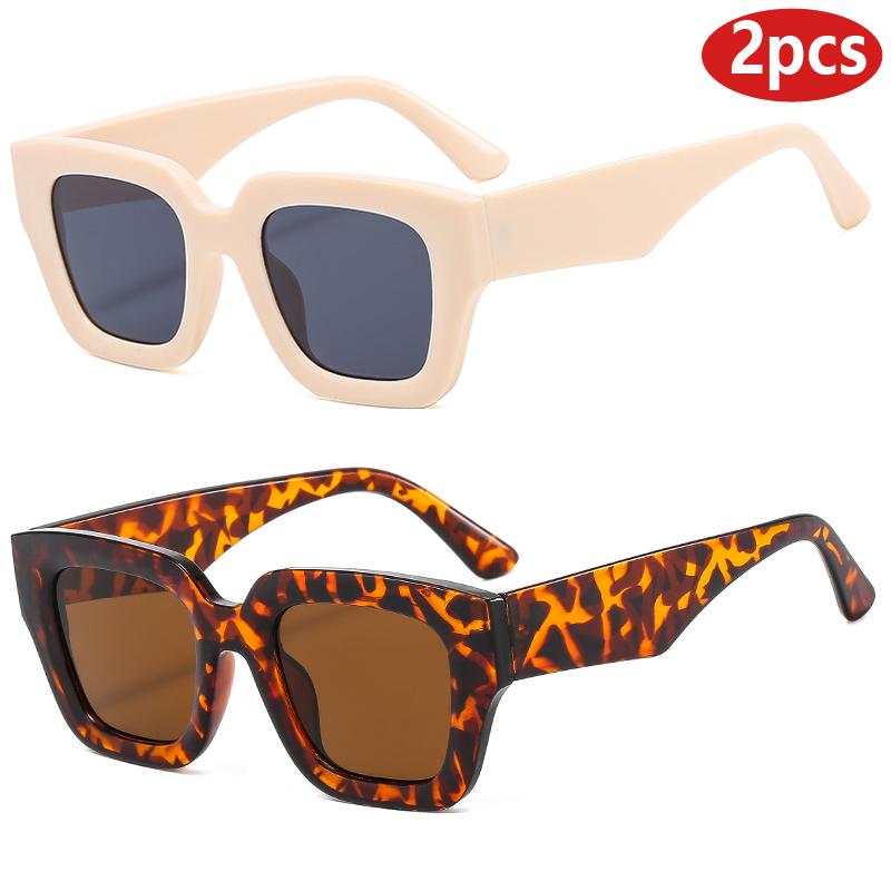 1/2pcs Square Sunglasses Women Fashion Large Frame Rectangle Sun Glasses Outdoor Sports Eyewear Shade UV Protection