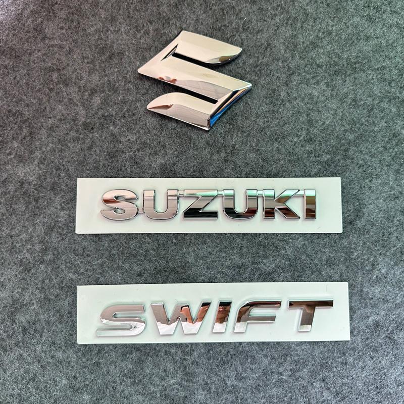 ABS Silver Front Grille Rear Trunk Emblem Stickers for SUZUKI SWIFT 3D Car Logo Badge Waterproof Auto Styling Accessories
