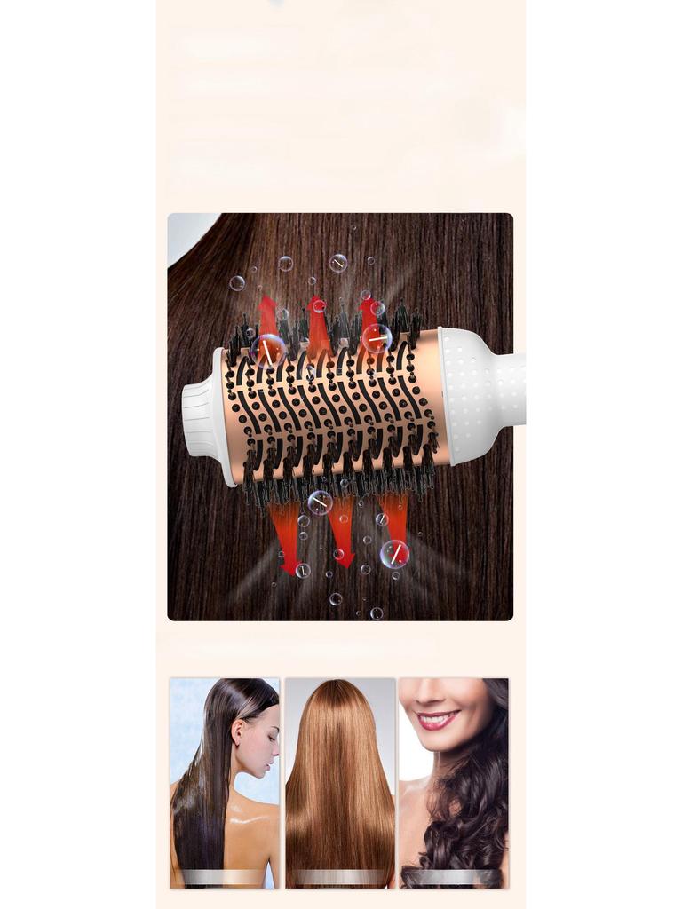 Drei-in-Eins Heißluftkamm mit negativen Ionen: Locken, Glätten & Stylen