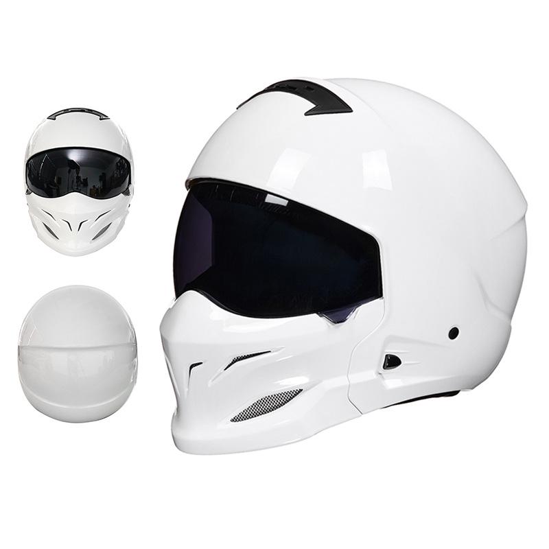 3C Certified Retro Full Face Electric Motorcycle Helmet for Men & Women – All-Season Scorpion, Third Generation Half Helmet Combo