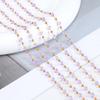 1Meter Stainless Steel Link Chain Purple Crystal Cube Square Beads Chain for DIY Boho Necklaces Bracelets Jewelry Making No Fade