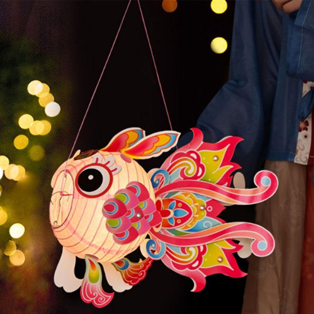 DIY Material Bag Goldfish  Lantern Glowing Children's Handheld Lantern  Celebration