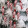 Holiday Candy Cane Tree Decoration Elegant Spirals Candy and Cane Christmas Tree Hanging Accessory for Holiday