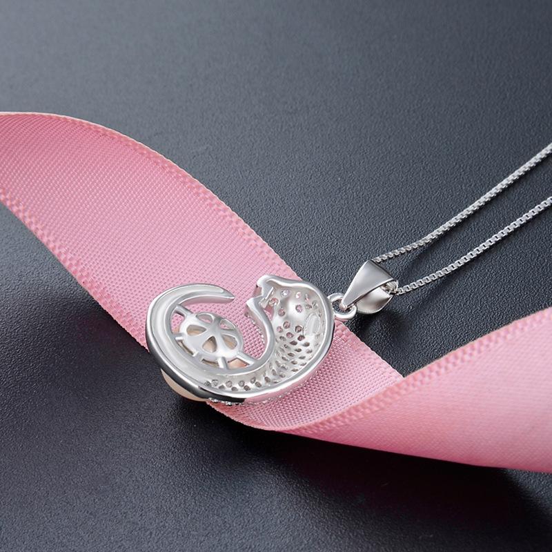 Lindon 925 Sterling Silver Classic Women Necklace Pendant Zircon Fashion Gift