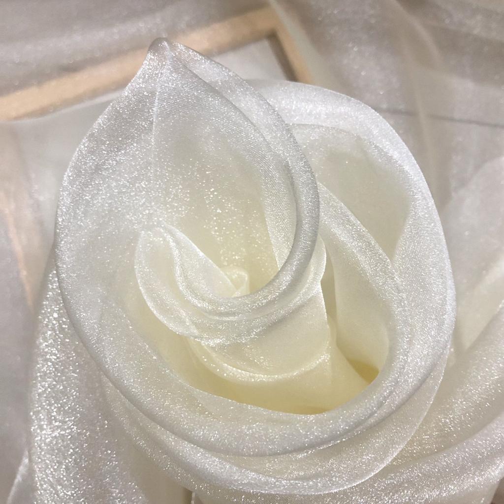 Cloudy Chiffon Fabric with Sheen Slightly Stiff Texture Suitable for Wedding Dresses Formal Gowns and Designer Clothing Fabrics