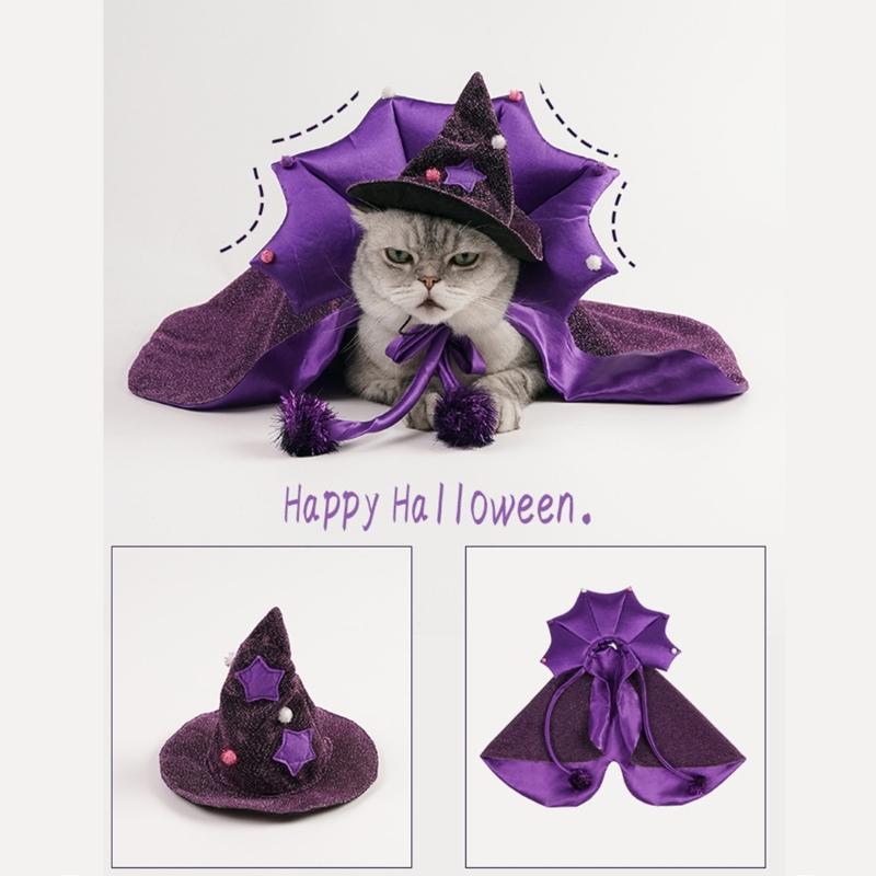 Soft Fashiona Hat Gothicism Witches Costume Hat Outdoor Activity Pet Hat for Kittens and Puppy Parties Event