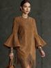 Retro Bell Sleeve Tassel Loose Dress for Women