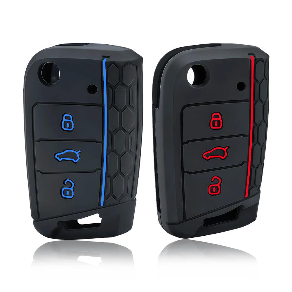 For Vw Golf 7 Gti Polo T-Cross Touran Tiguan Skoda Octavia Rapid Kodiaq Fabia Seat Ibiza Leon Car Key Case Cover Remote Fob