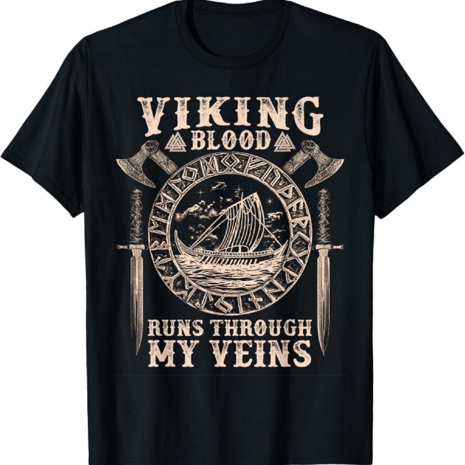 Кровь викингов течет в моих венах Футболка с изображением корабля викингов Футболка S