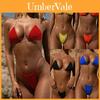 Biquíni Transparente com Tiras Finas Conjunto G-String Feminino Roupa de Banho