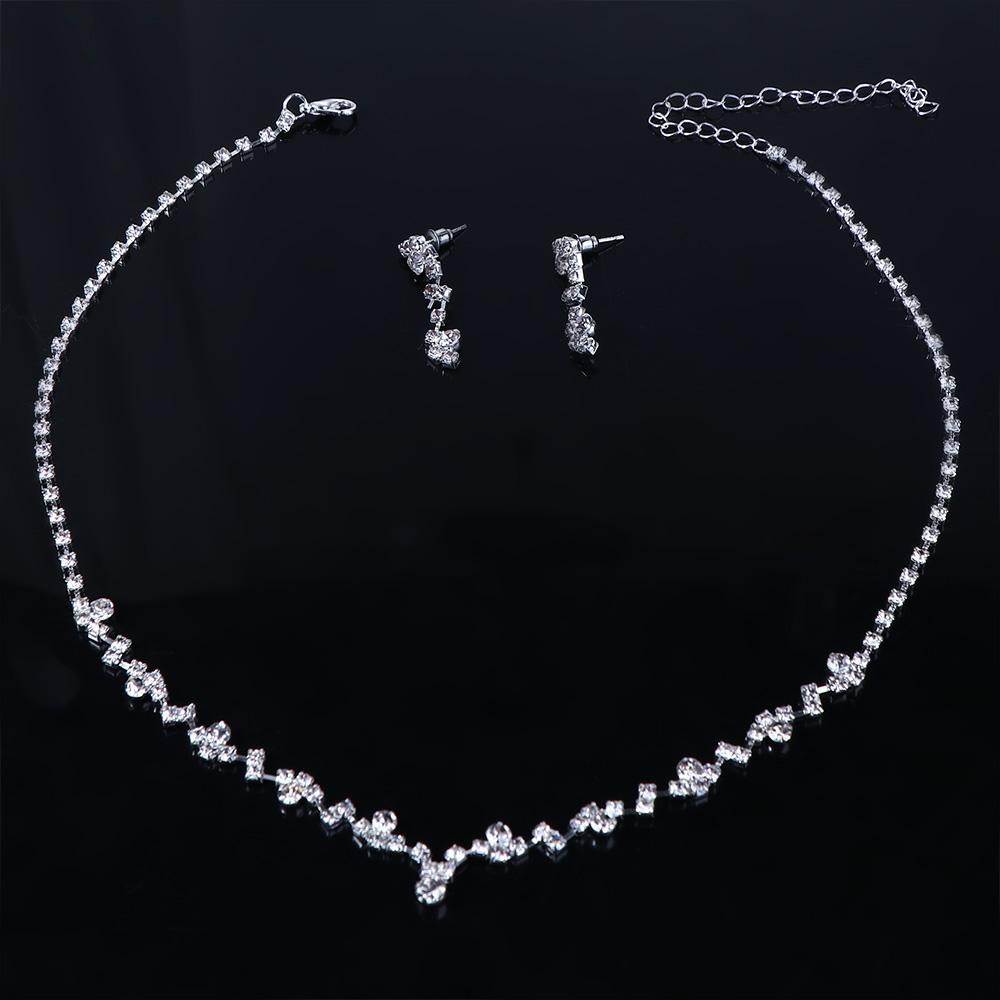 Necklace Crystal Necklace Earrings Set Wedding Accessories Bridal Jewelry Jewelry Set Bridal Set