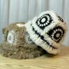 Rabbit Fur Handmade Plush Hat for Women In Autumn and Winter Furry Tiger Head Lion Hat Cute Little Woolen Fisherman Hat Showing Face